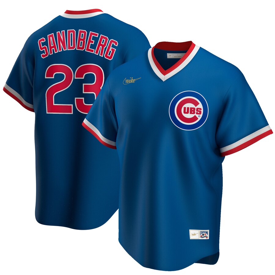 Chicago Cubs #23 Ryne Sandberg Nike Road Cooperstown Collection Player MLB Jersey Royal->chicago cubs->MLB Jersey